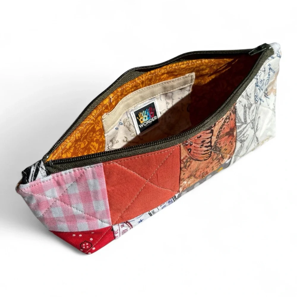 Colorful Patchwork Zipper Pencil Pouch - Picture 8 of 8